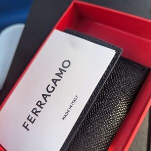 Black Leather Mini Wallet By Salvatore Ferragamo